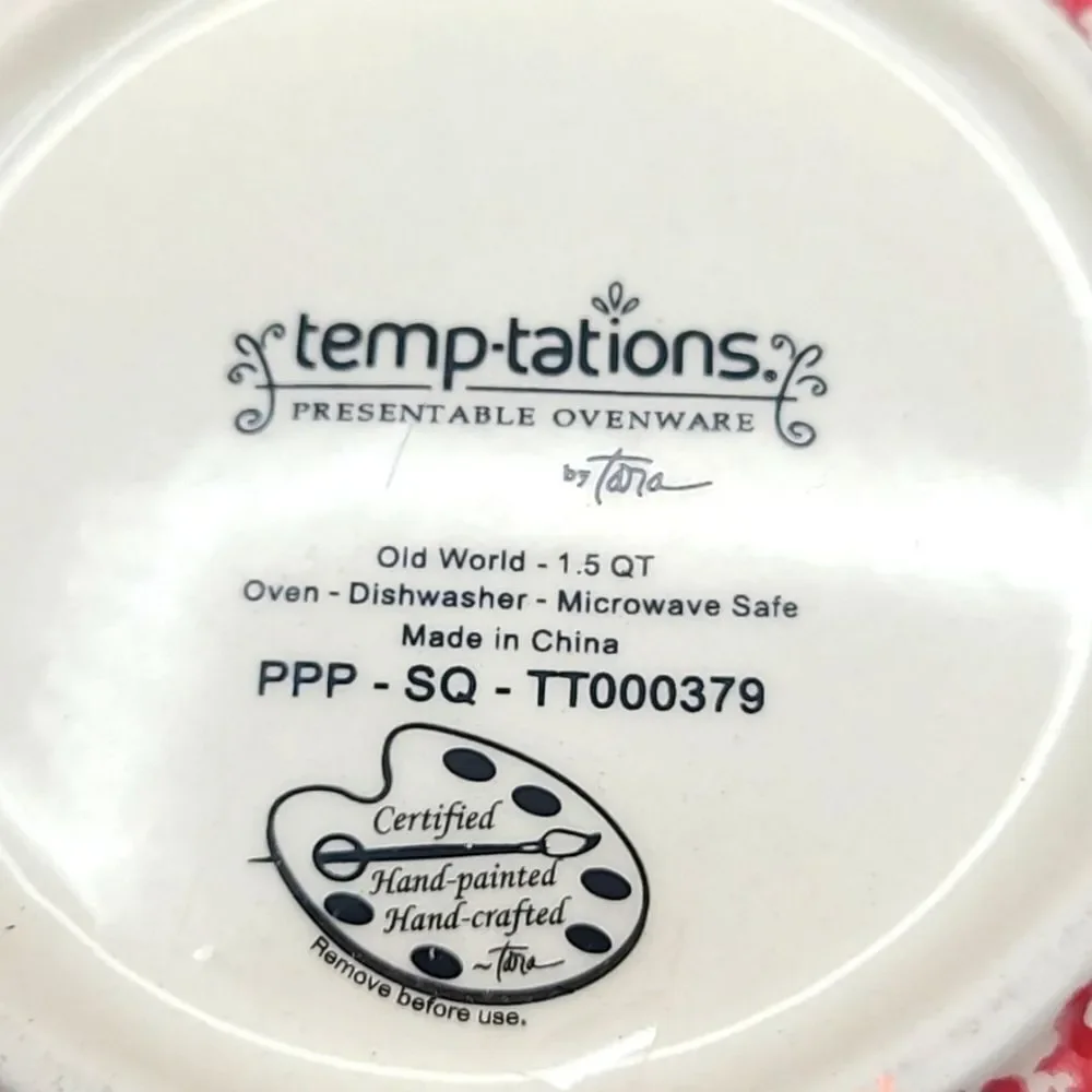 Temp-tations Old World Cranberry Bake & Serve Bowl with Recipe Printed Inside